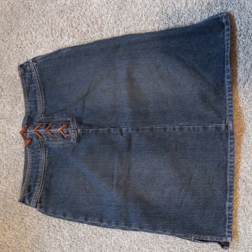Zippable Jean Skirt with Leather tie from Hang Ten
